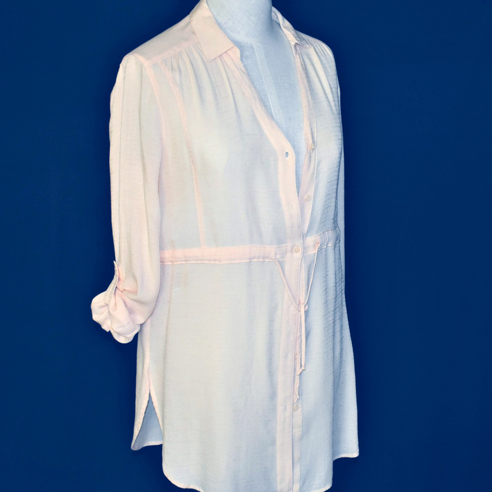 HD in PARIS Top S Cream Rayon Draw String Waist Bu